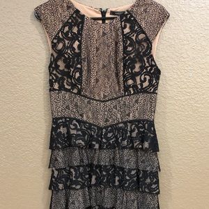 BCBG Black lace ruffles dress